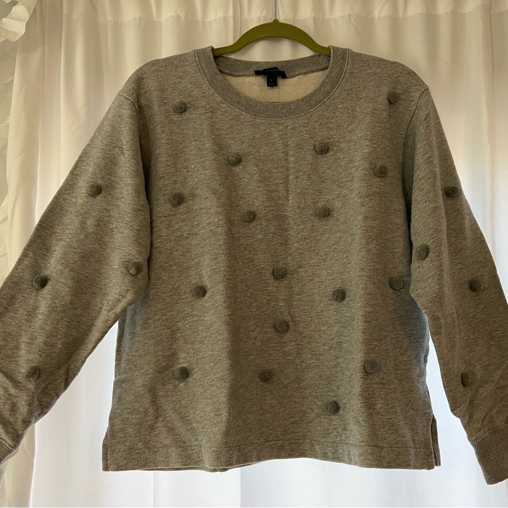 J. Crew Pom Pom heather grey sweatshirt - Size L